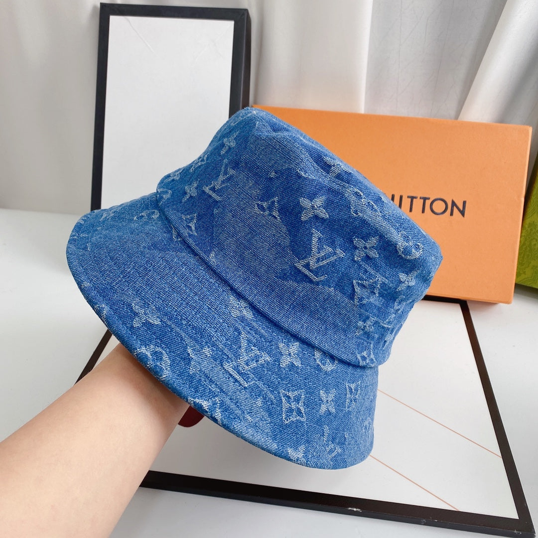 Luksus 1v Monogram Jacquard Denim Bucket Hat til Mænd & Damer