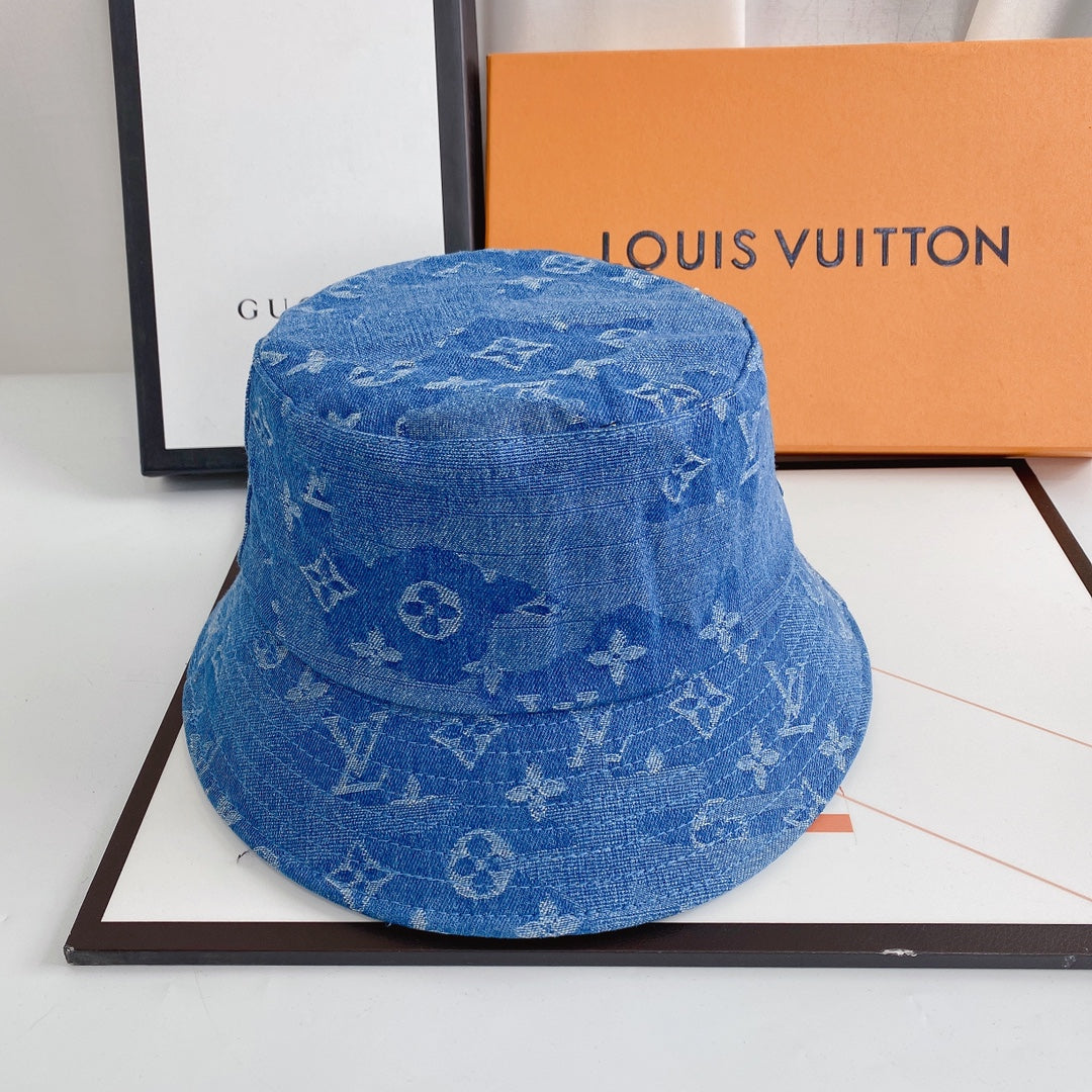 Luksus 1v Monogram Jacquard Denim Bucket Hat til Mænd & Damer