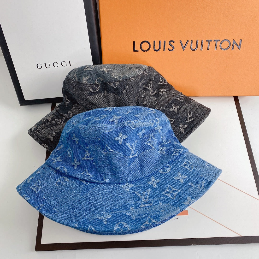 Luksus 1v Monogram Jacquard Denim Bucket Hat til Mænd & Damer