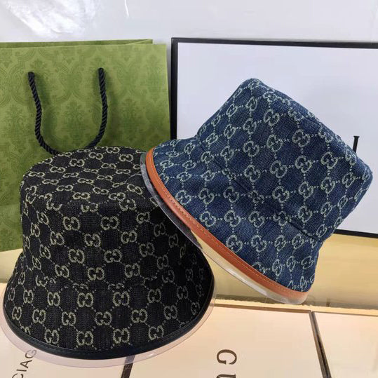 Classico cappello da pescatore in denim premium con monogramma GG da uomo & Donna