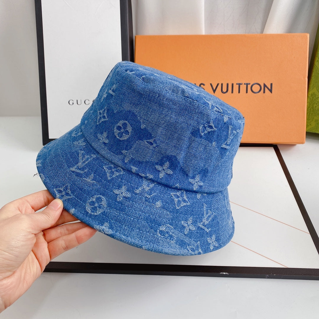 Luksus 1v Monogram Jacquard Denim Bucket Hat til Mænd & Damer
