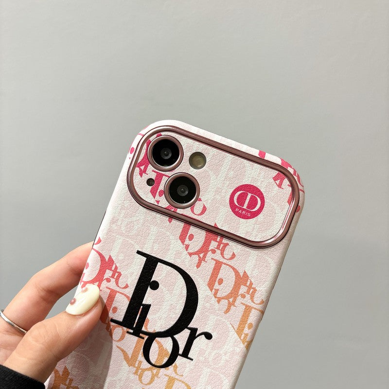 Fashion hvid & brun farve læder iPhone etui
