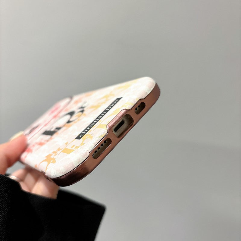 Fashion hvid & brun farve læder iPhone etui