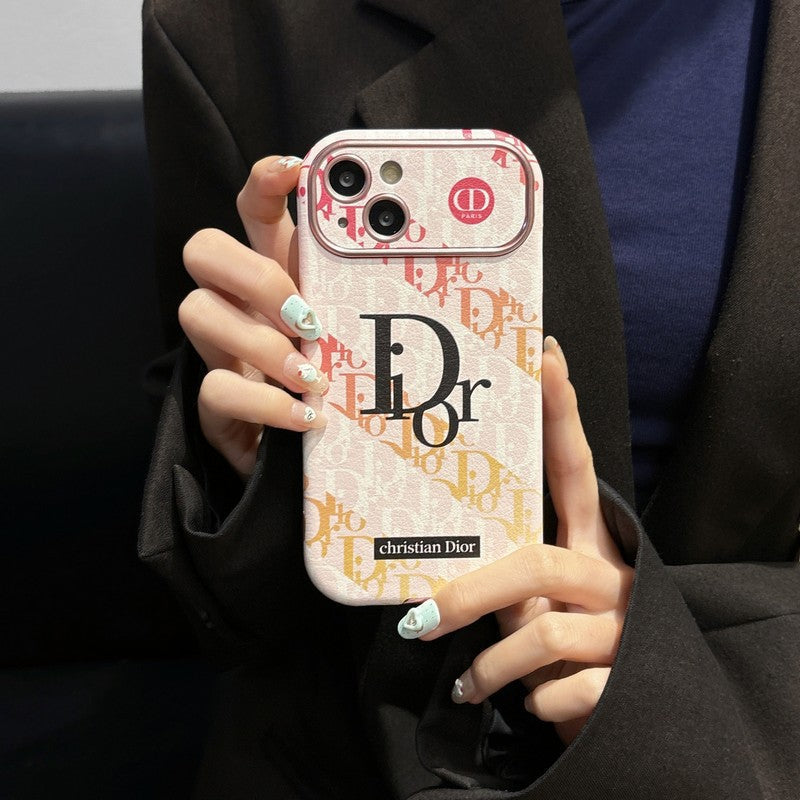 Fashion hvid & brun farve læder iPhone etui