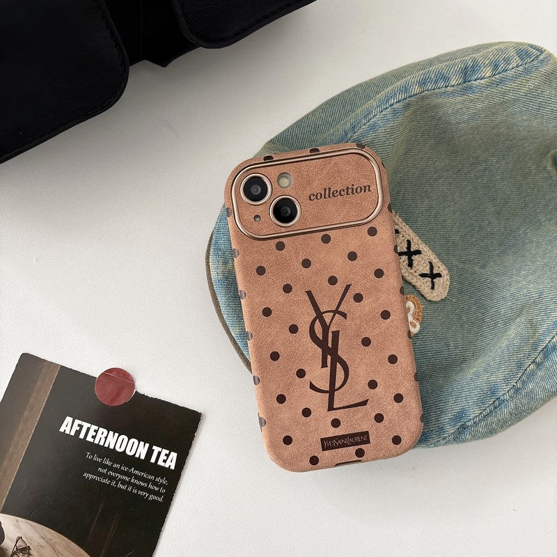 Sint-bruin lederen iPhone-hoesje