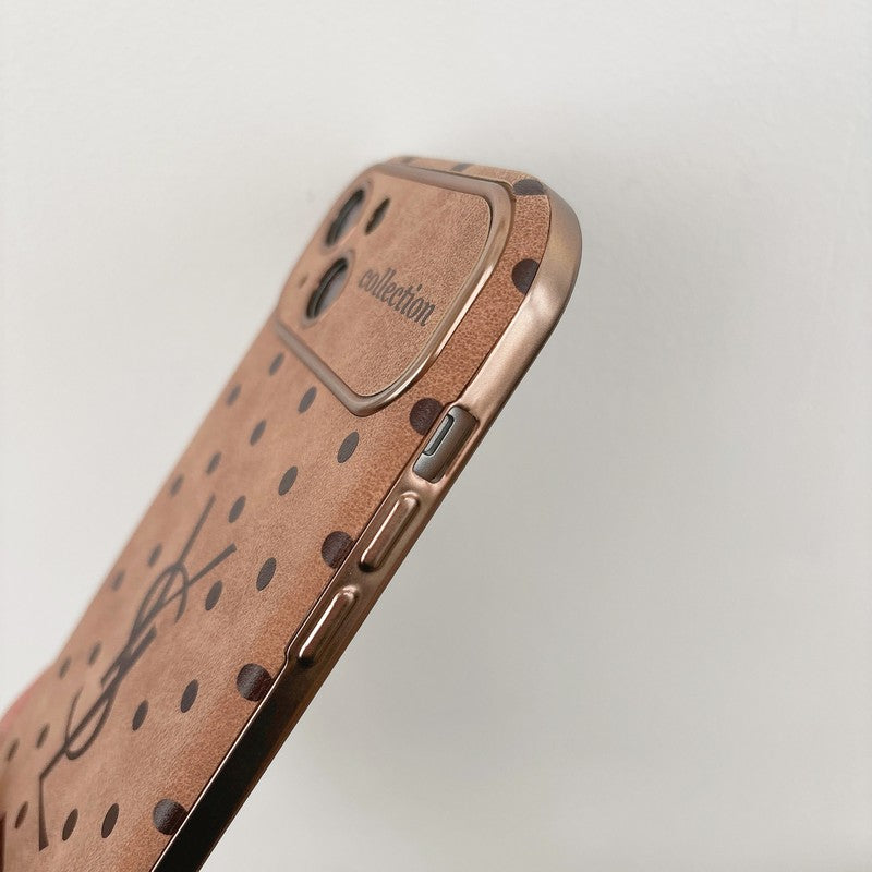 Sint-bruin lederen iPhone-hoesje