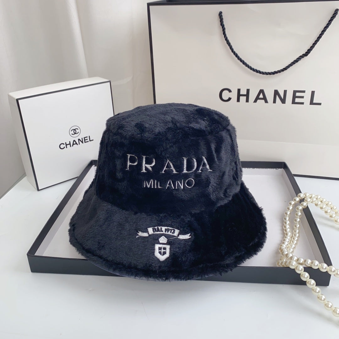Cappello da pescatore in pelliccia sintetica peluche Fashion Milano | Cappello invernale di design di lusso