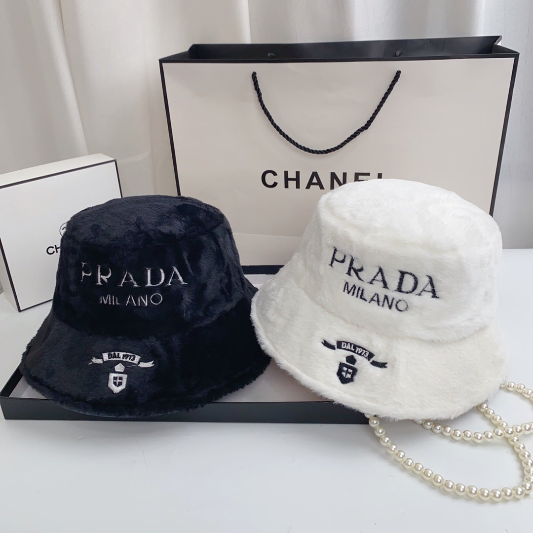 Cappello da pescatore in pelliccia sintetica peluche Fashion Milano | Cappello invernale di design di lusso