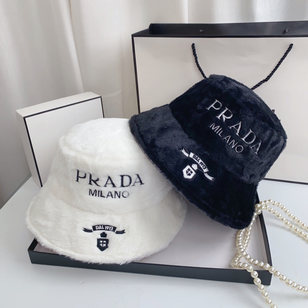 Cappello da pescatore in pelliccia sintetica peluche Fashion Milano | Cappello invernale di design di lusso