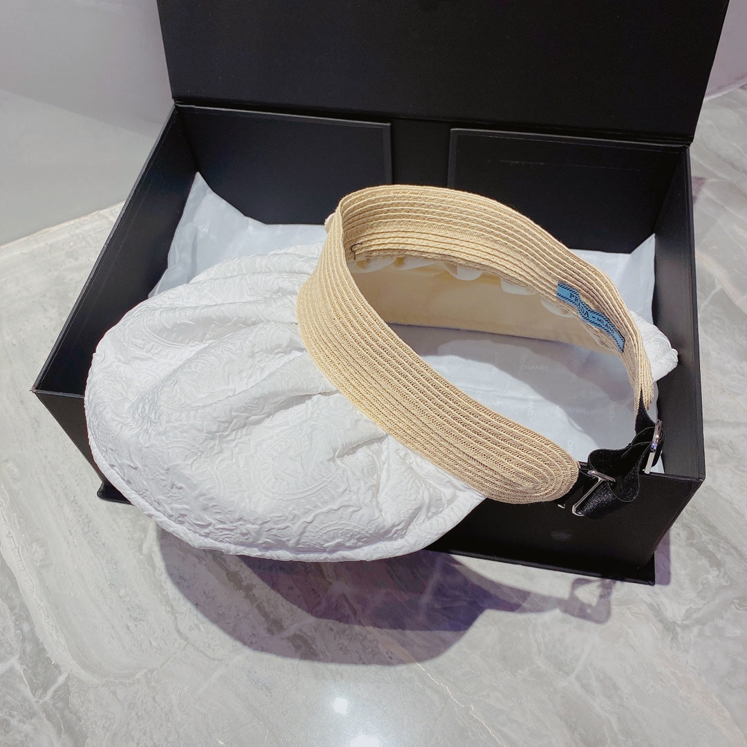 واقي الشمس من القطن المجعد القابل للطي | قبعة صيفية فاخرة