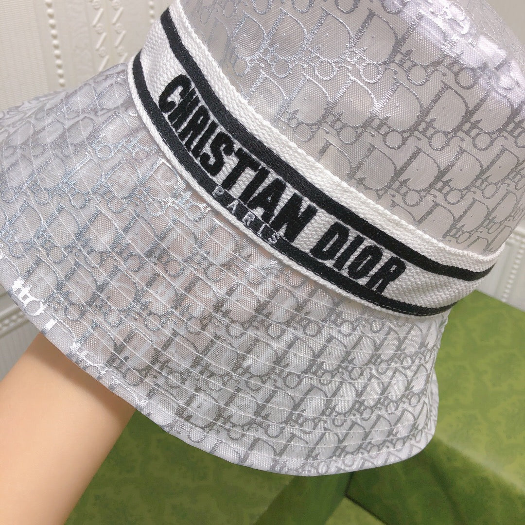 Vintage Sheer Organza Logo Bucket Hat til kvinder & Mænd