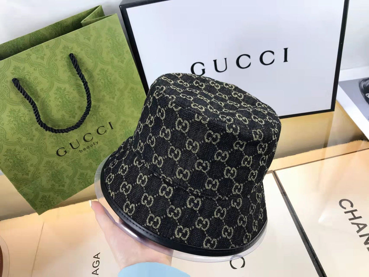 Classico cappello da pescatore in denim premium con monogramma GG da uomo & Donna