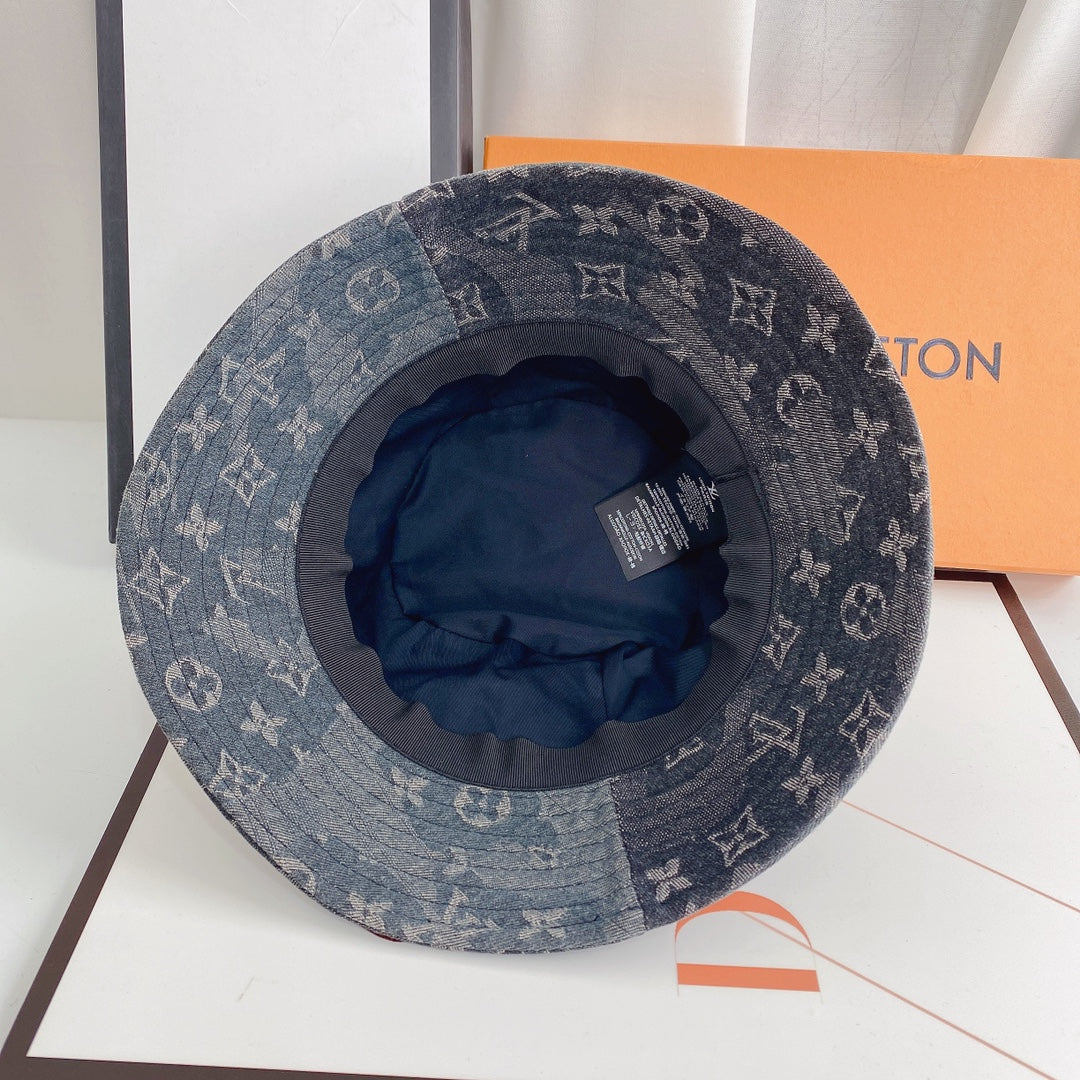 Luksus 1v Monogram Jacquard Denim Bucket Hat til Mænd & Damer