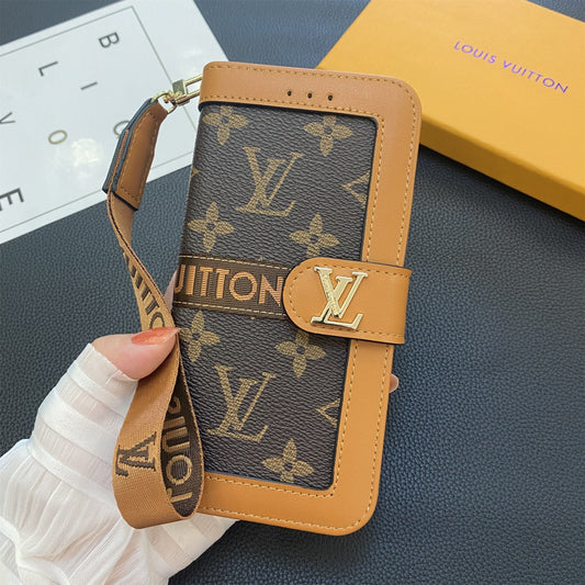 Prémiové originálne kožené puzdro na karty s monogramom na plátne Samsung Galaxy