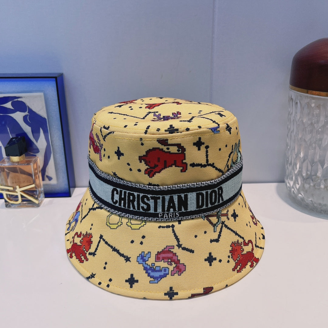 Cappello da pescatore vintage in tessuto obliquo | Cappello da pescatore in cotone di design di lusso