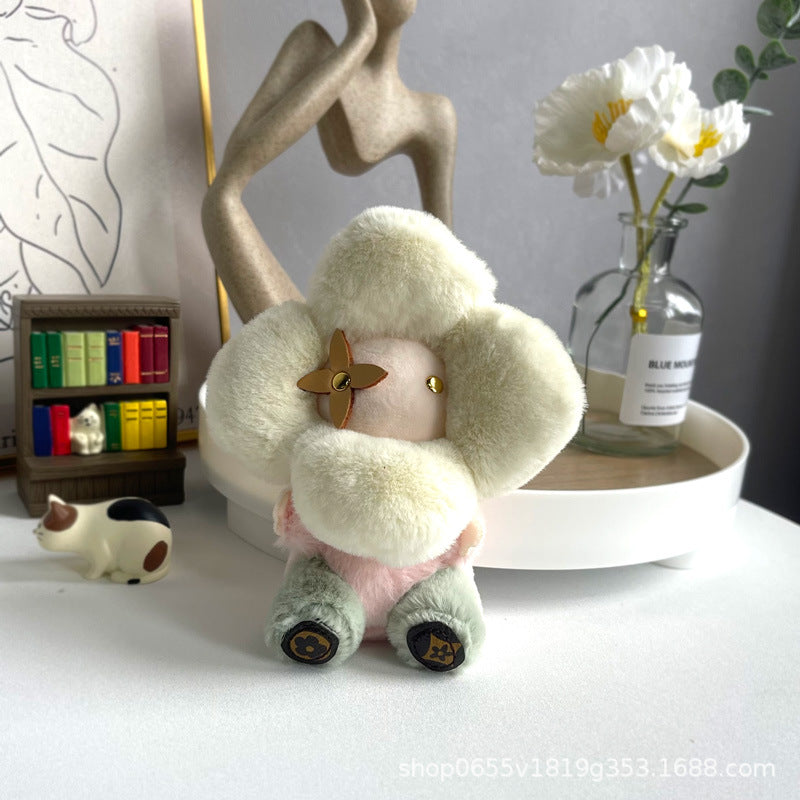 Sød solsikke plys nøglering – Vivienne Doll Bag Charm til kvinder, bil<rAMP>rygsækdekoration