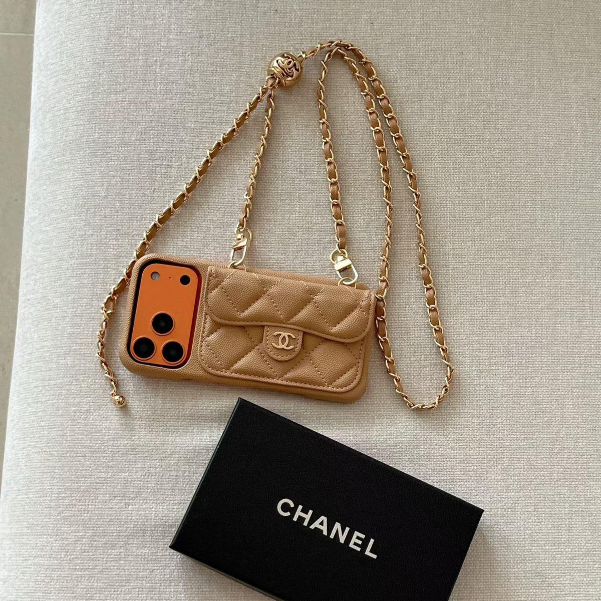 Luxury Wallet iPhone Case With Crossbody Chain