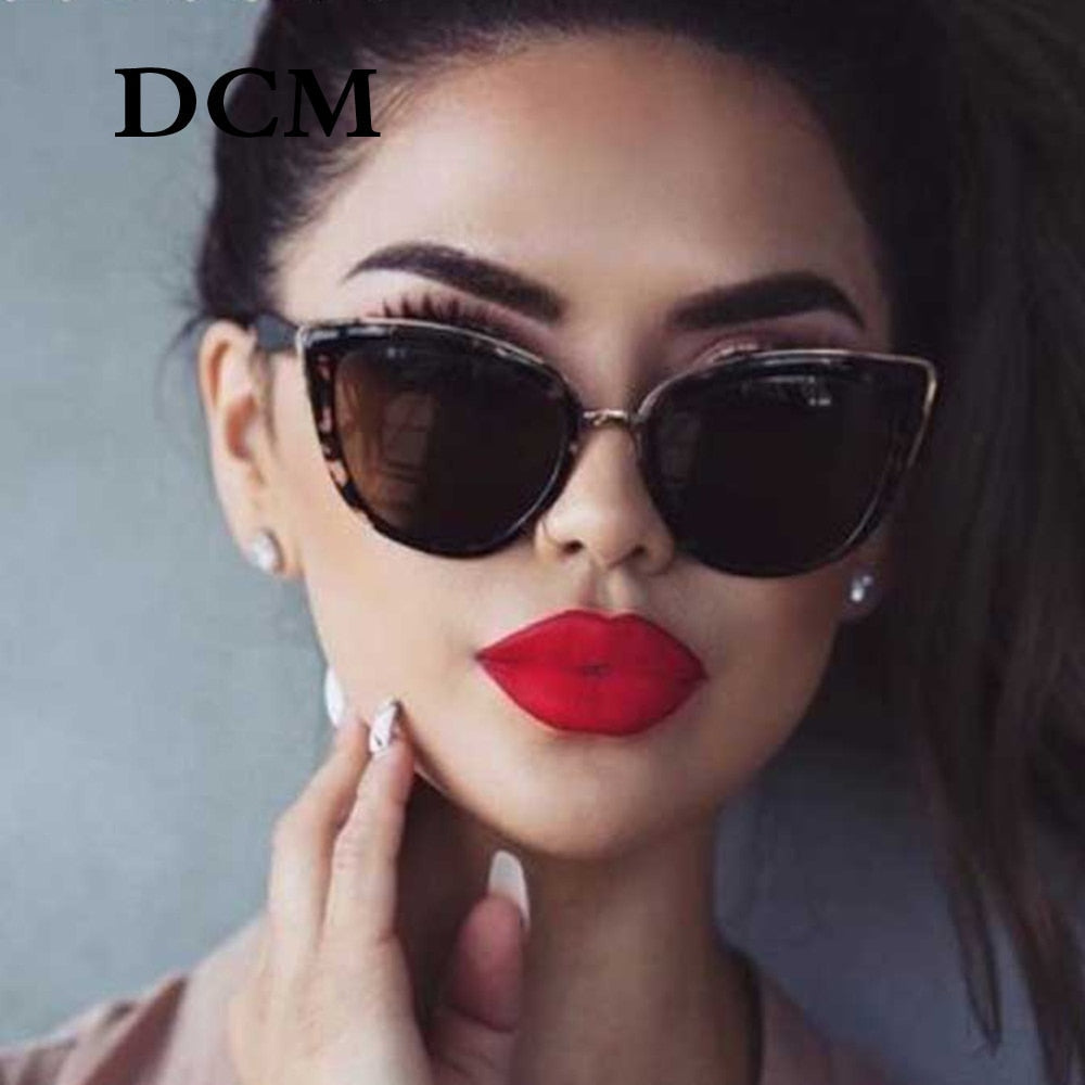 DCM Cateye النظارات الشمسية النساء خمر التدرج نظارات ريترو القط العين نظارات شمسية نظارات الإناث UV400