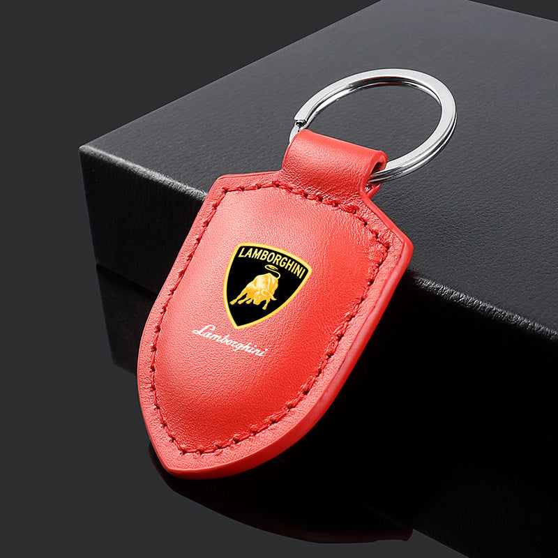 Lamborghini Crest Emblem ægte læder nøglering